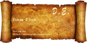 Daum Elek névjegykártya